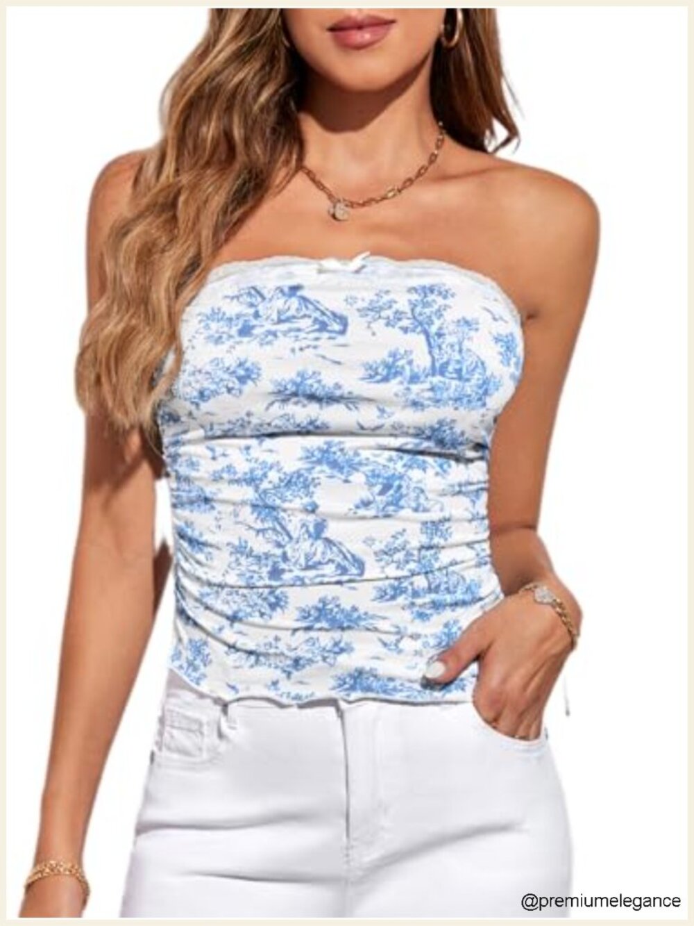 Floerns Women's Cheetah Lace Strapless Tube Top Sleeveless Crop Going Out